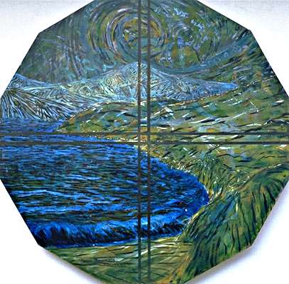 500 aos, diameter 150cm, mix media on canvas, 1992