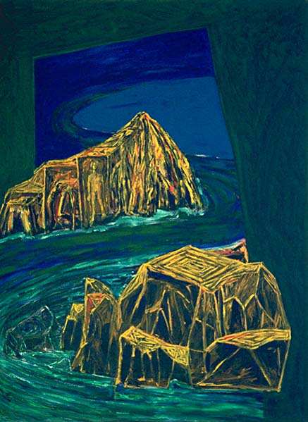 ancient rocks II, 100 x 120 cm, acryl on canvas, 1993
