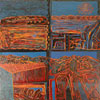 Kreuzung, Acryl and Oil on Yute, 190 x 140 cm, 1993-1999